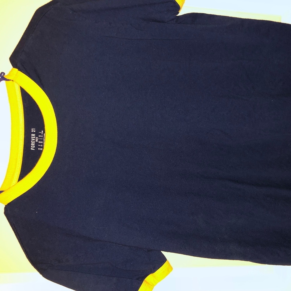 Blue Gold/Yellow Ringer T-shirt Forever 21 Mens